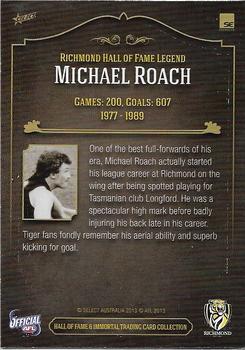2013 Richmond Hall of Fame and Immortal Trading Card Collection #28 Michael Roach Back